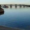 Site of old Sans Souci Baths under Captain Cook Bridge at junction of Georges River & Kogarah Bay